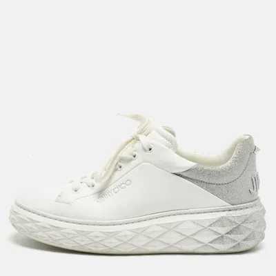 Jimmy Choo White/silver Leather Diamond Light Maxi Sneakers