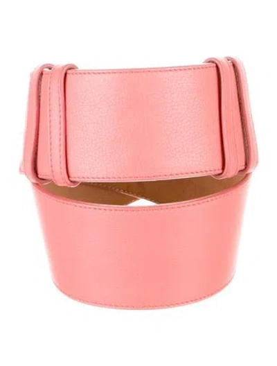 Pre-owned Jimmy Choo Wide Leather Belt In Orange