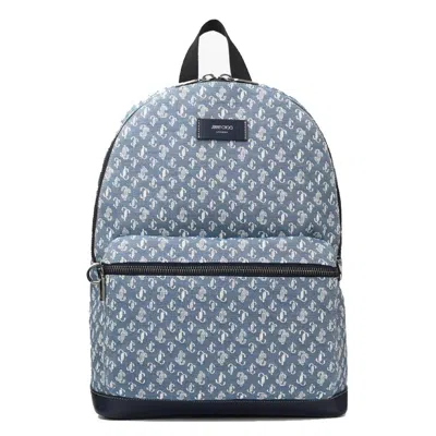 Jimmy Choo Wilmer Denim Jc Monogram Backpack In Pattern