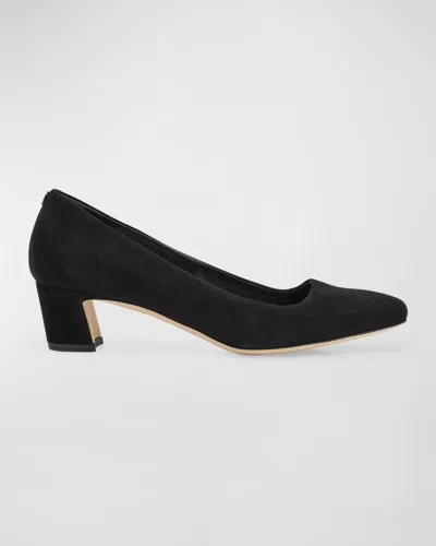Jimmy Choo Winnie Suede Square-toe Pumps In Black