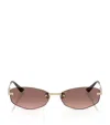 Jimmy Choo Wire Oval Sunglasses In Brown