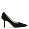 Jimmy Choo Romy 85 Spitze Pumps Aus Schwarzem Leder Mit Eidechsen-print