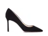 Jimmy Choo Romy 85 Spitze Pumps Aus Schwarzem Leder Mit Eidechsen-print