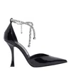 Jimmy Choo Stevie 100 Crystal-embellished Pumps In Patent Leather In Black