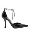 Jimmy Choo Stevie 100 Crystal-embellished Pumps In Patent Leather In Black