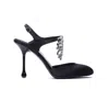 Jimmy Choo Verity 95 Embellished Satin Pumps In Black