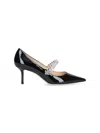 Jimmy Choo Bing 65mm Crystal-embellished Patent-leather Pumps In Black