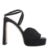 Jimmy Choo Karli 125 Glitter Platform Sandals In Black