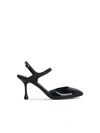 Jimmy Choo 80mm Pixie Patent Leather Pumps In Black/crystal