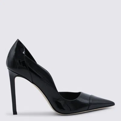 Jimmy Choo Brigitte Black Pumps With Thin Heel In Shiny Leather Woman