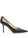 Jimmy Choo Romy Patent Pointed-toe 85mm Pumps In Brown