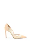 Jimmy Choo Brigitte Mesh-panel Pumps In Neutral