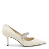 Jimmy Choo With Heel Linen In White