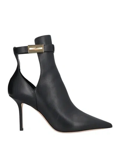 Jimmy Choo Nell Ab Leather Ankle Boots In Black