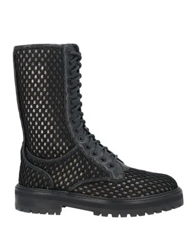 Jimmy Choo Woman Ankle Boots Black Size 6 Soft Leather, Textile Fibers