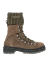 Jimmy Choo Woman Ankle Boots Brown Size 10 Leather, Textile Fibers In Brown