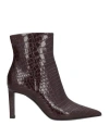 Jimmy Choo Woman Ankle Boots Burgundy Size 6 Leather In Animal Print