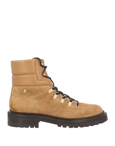 Jimmy Choo Woman Ankle Boots Camel Size 12 Soft Leather In Beige