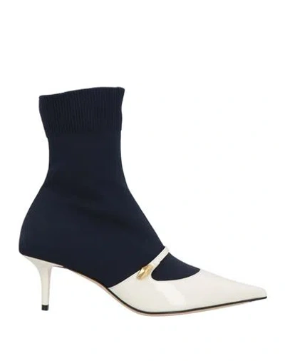 Jimmy Choo Woman Ankle Boots Off White Size 6.5 Textile Fibers, Leather