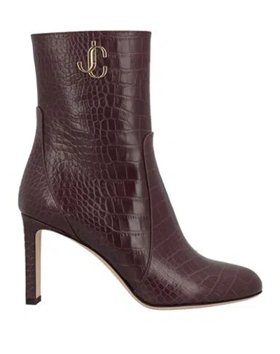 Jimmy Choo Woman Ankle Boots Deep Purple Size 10.5 Soft Leather