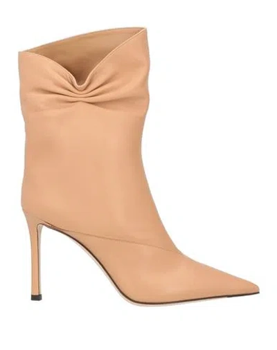 Jimmy Choo Woman Ankle Boots Sand Size 12 Soft Leather In Beige