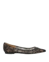 Jimmy Choo Woman Ballet Flats Black Size 5 Textile Fibers, Soft Leather In Black