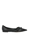 Jimmy Choo Woman Ballet Flats Black Size 6.5 Leather