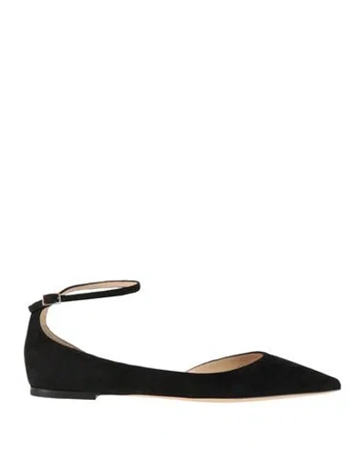 Jimmy Choo Woman Ballet Flats Black Size 7.5 Leather