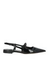 Jimmy Choo 'didi Flat' Black Ballerinas With Shiny Finish In Black