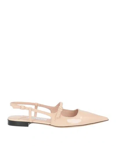Jimmy Choo Woman Ballet Flats Blush Size 8.5 Leather In Pink