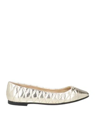 Jimmy Choo Woman Ballet Flats Platinum Size 7.5 Leather In Gray