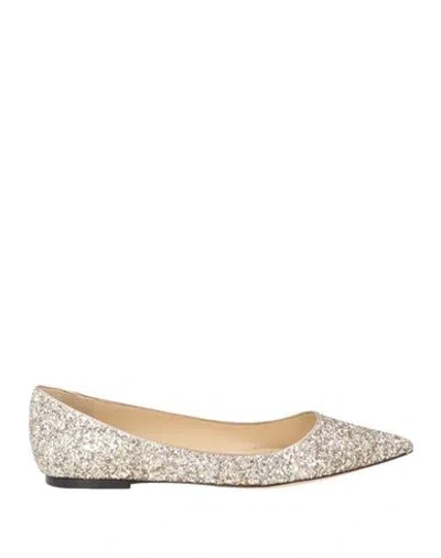 Jimmy Choo Woman Ballet Flats Rose Gold Size 8 Synthetic Material, Leather In Multi