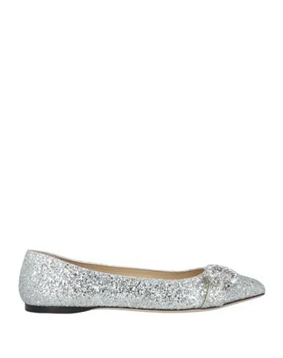 Jimmy Choo Woman Ballet Flats Silver Size 5 Leather