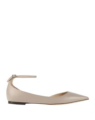 Jimmy Choo Woman Ballet Flats Taupe Size 8 Leather In Neutral