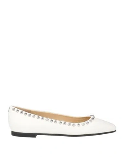 Jimmy Choo Woman Ballet Flats White Size 8 Leather