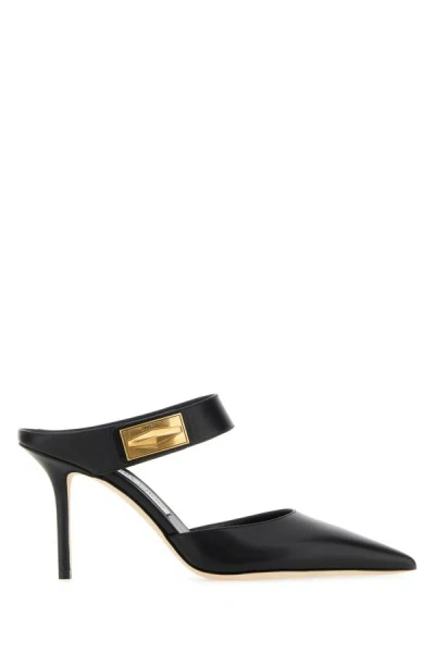 Jimmy Choo Woman Black Leather Nell Mules