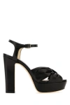 JIMMY CHOO JIMMY CHOO WOMAN BLACK NAPPA LEATHER HELOISE SANDALS