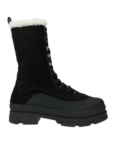JIMMY CHOO JIMMY CHOO WOMAN BOOT BLACK SIZE 6 LEATHER, TEXTILE FIBERS
