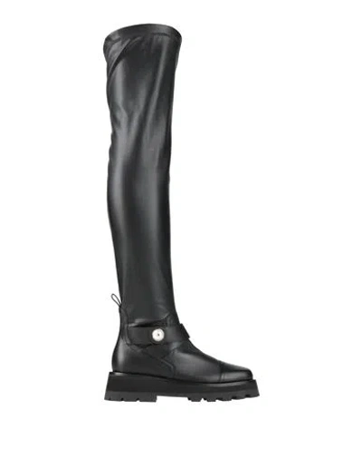 JIMMY CHOO JIMMY CHOO WOMAN BOOT BLACK SIZE 8 LEATHER, SYNTHETISCHES MATERIAL
