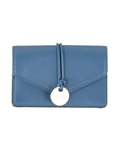 Jimmy Choo Woman Cardholder Slate Blue Size - Leather