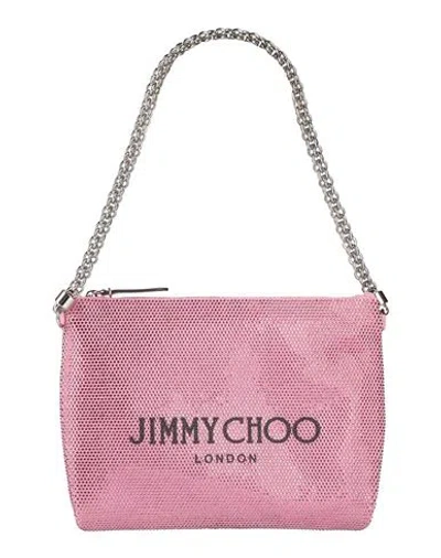 Jimmy Choo Woman Handbag Pink Size - Leather, Textile Fibers