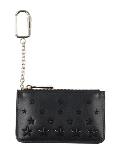 Jimmy Choo Woman Key Ring Black Size - Calfskin