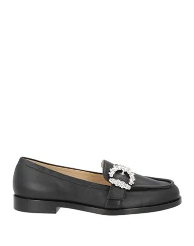 Jimmy Choo Woman Loafers Black Size 8 Leather