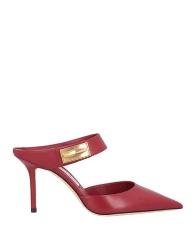 JIMMY CHOO JIMMY CHOO WOMAN MULES & CLOGS BRICK SIZE 7 LEATHER