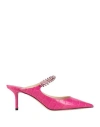 Jimmy Choo Croc-embossed Leather Bing 65 Mules In Pink