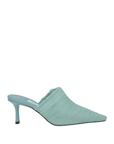 Jimmy Choo Woman Mules & Clogs Light Blue Size 9.5 Textile Fibers In Brown