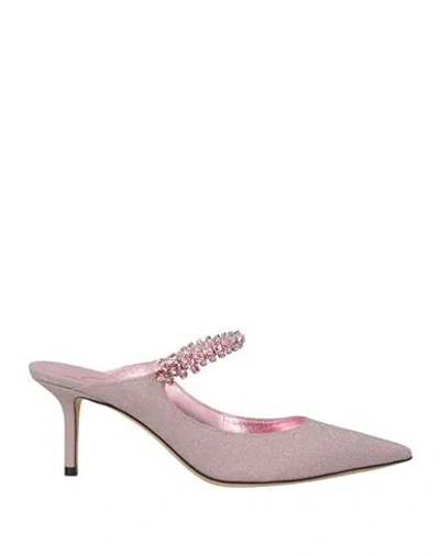 Jimmy Choo Woman Mules & Clogs Light Pink Size 8 Textile Fibers