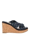 Jimmy Choo Woman Mules & Clogs Navy Size 5 Textile Fibers In Navy Blue