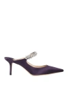Jimmy Choo Bing 65 Satin Mule In Purple