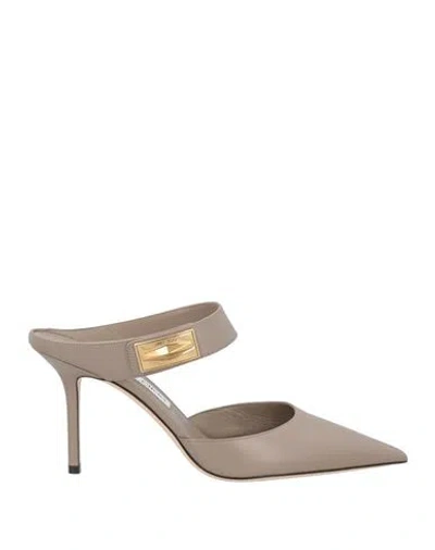 Jimmy Choo Woman Mules & Clogs Taupe Size 11 Leather